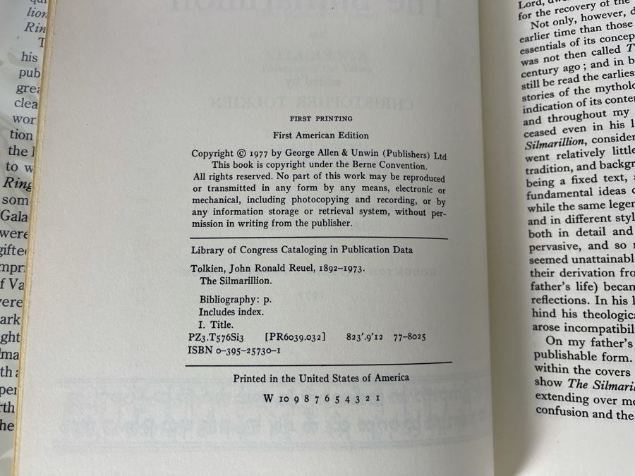 First American Edition Hardcover Book The Silmarillion By J. R. R. Tolkien And Paperback Tolkien Box Set: The Hobbit, The Fellowship Of The Ring, The Two Towers, The Return Of The King [Photo 4]
