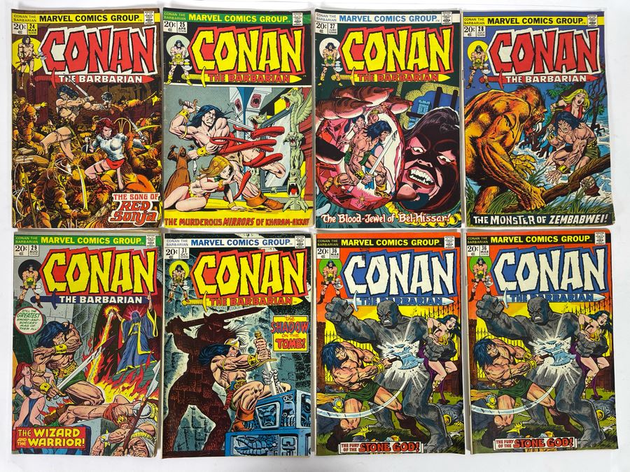 Marvel Conan The Barbarian Comic Books: #24,25,27,28,29,31,36,36