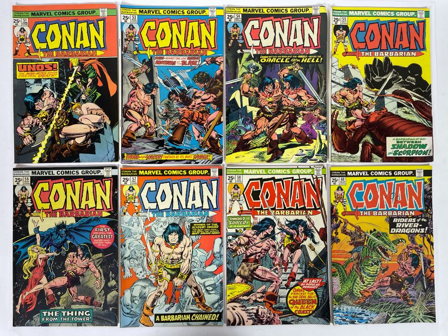 Marvel Conan The Barbarian Comic Books: #51,53,54,55,56,57,58,60