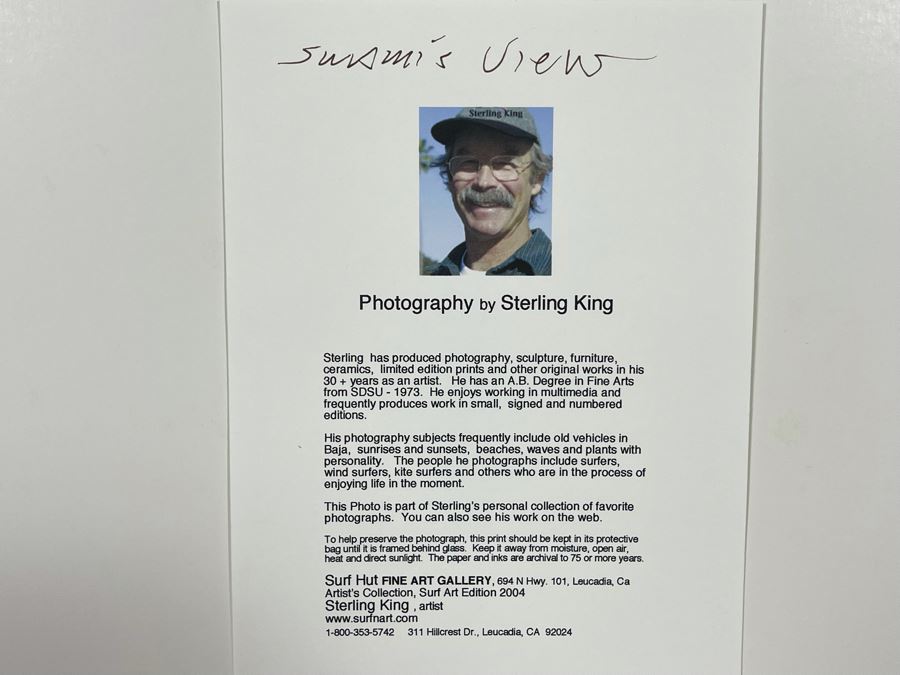 JUST ADDED - Signed Photograph Titled “Swami’s View” By Sterling King 10 X 15.5 [Photo 6]
