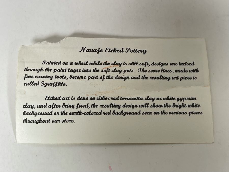 JUST ADDED - Signed Navajo Etched Pottery By Dee Nelson 6.5W X 14.5H [Photo 10]