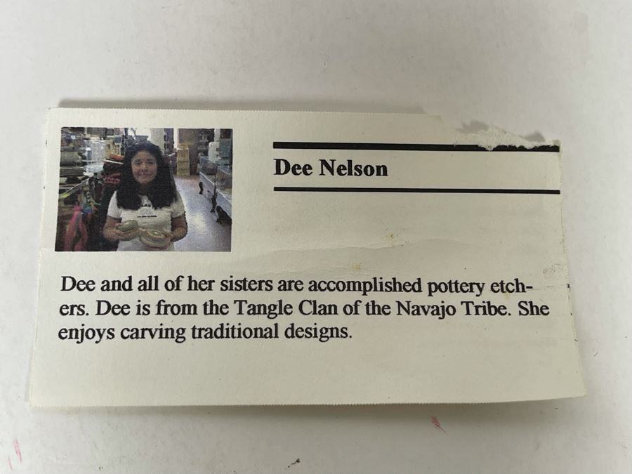 JUST ADDED - Signed Navajo Etched Pottery By Dee Nelson 6.5W X 14.5H [Photo 9]