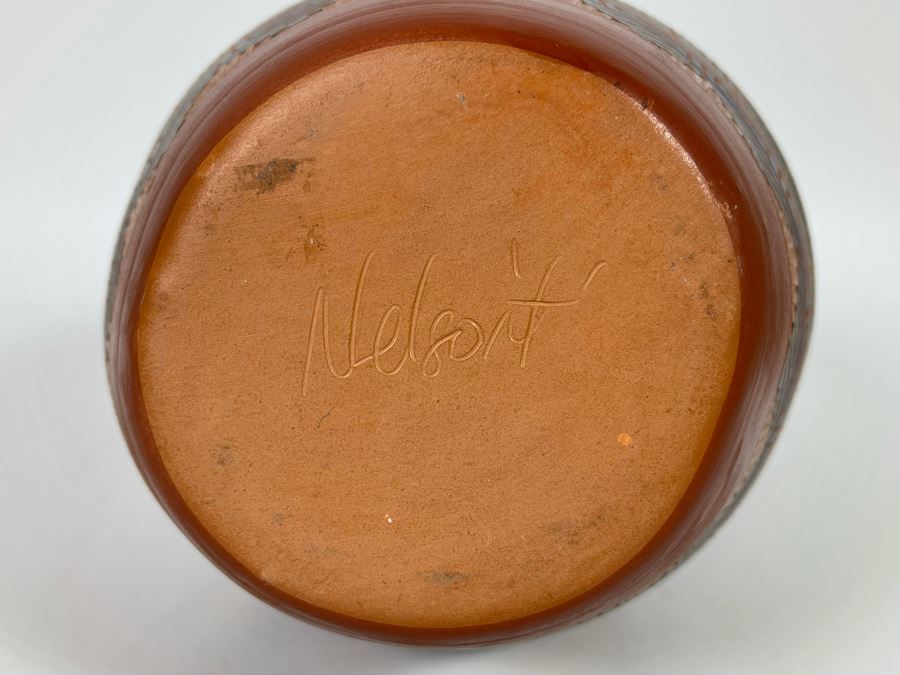 JUST ADDED - Signed Navajo Etched Pottery By Dee Nelson 6.5W X 14.5H [Photo 7]