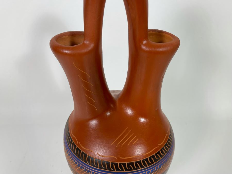 JUST ADDED - Signed Navajo Etched Pottery By Dee Nelson 6.5W X 14.5H [Photo 4]