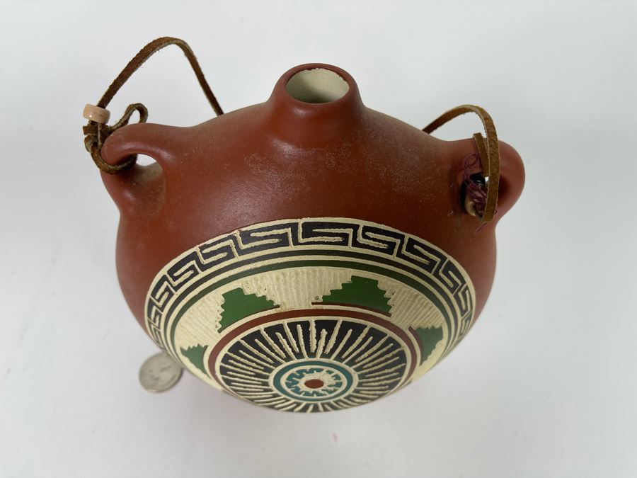 JUST ADDED - Signed Navajo Etched Pottery By T. Williams 7W X 3.5D X 7.5H [Photo 3]