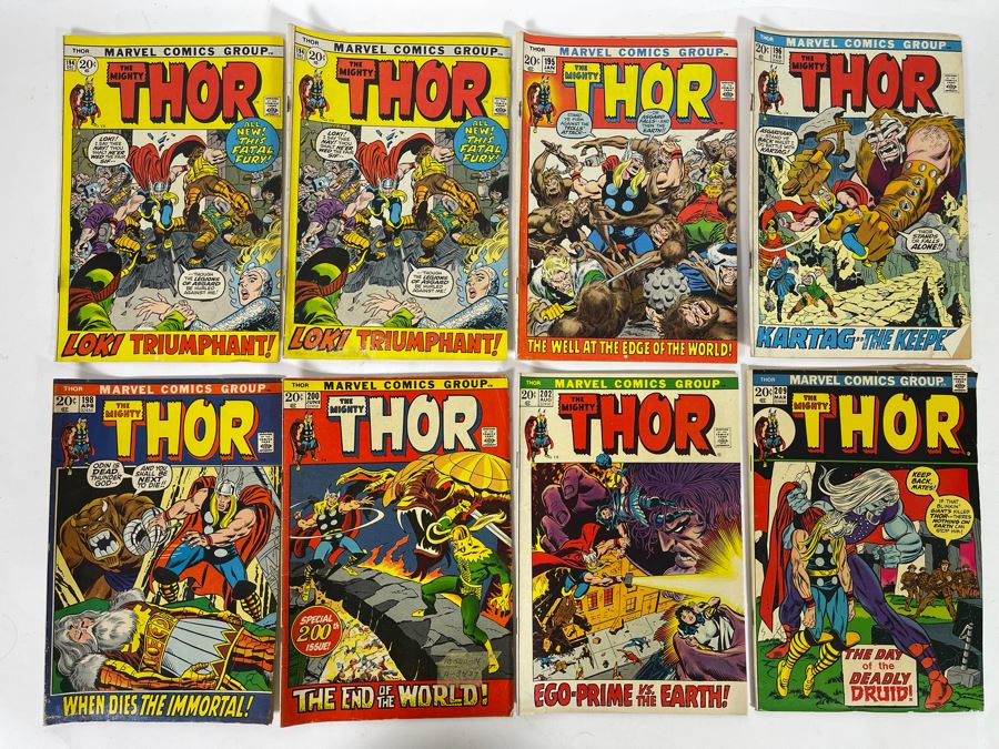 Marvel The Mighty Thor Comic Books: #194,194,195,196,198,200,202,209 [Photo 1]