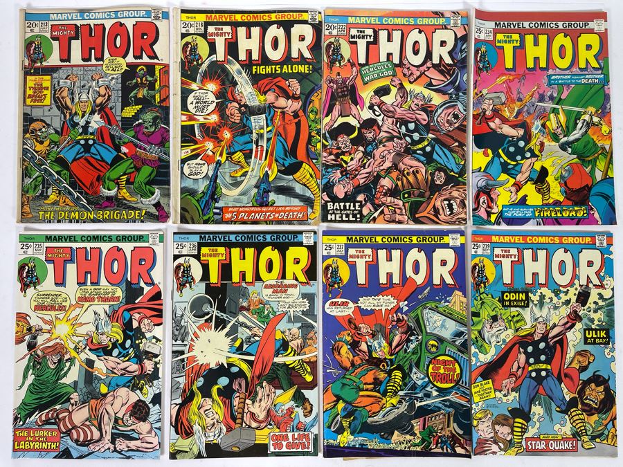 Marvel The Mighty Thor Comic Books: #213,218,222,234,235,236,237,239 [Photo 1]