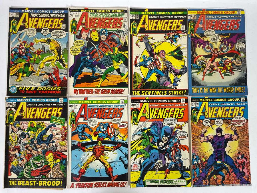 Marvel The Avengers Comic Books: #101,102,103,104,105,106,107,109 [Photo 1]