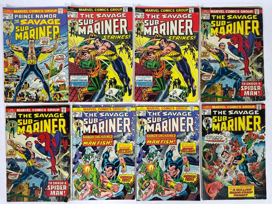 Marvel Sub-Mariner Comic Books: #67,68,68,69,69,70,70,71 [Photo 1]