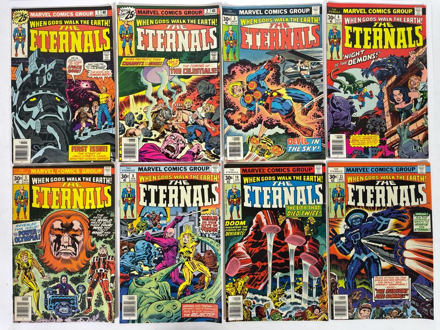 Marvel The Eternals Comic Books: #1,2,3,4,5,8,10,11 [Photo 1]