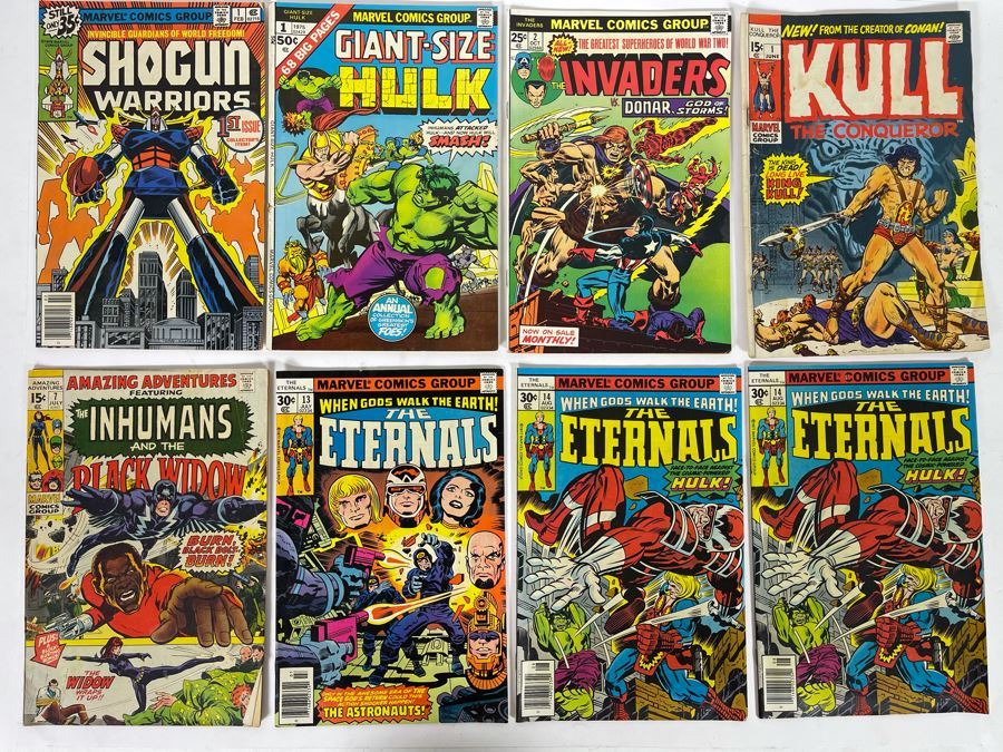 Marvel Comics Comic Books: Shogun Warriors #1, Giant-Size Hulk #1, The Invaders #2 / Kull The Conqueror #1 / The Inhumans #7 / The Eternals: #13,14,14 [Photo 1]