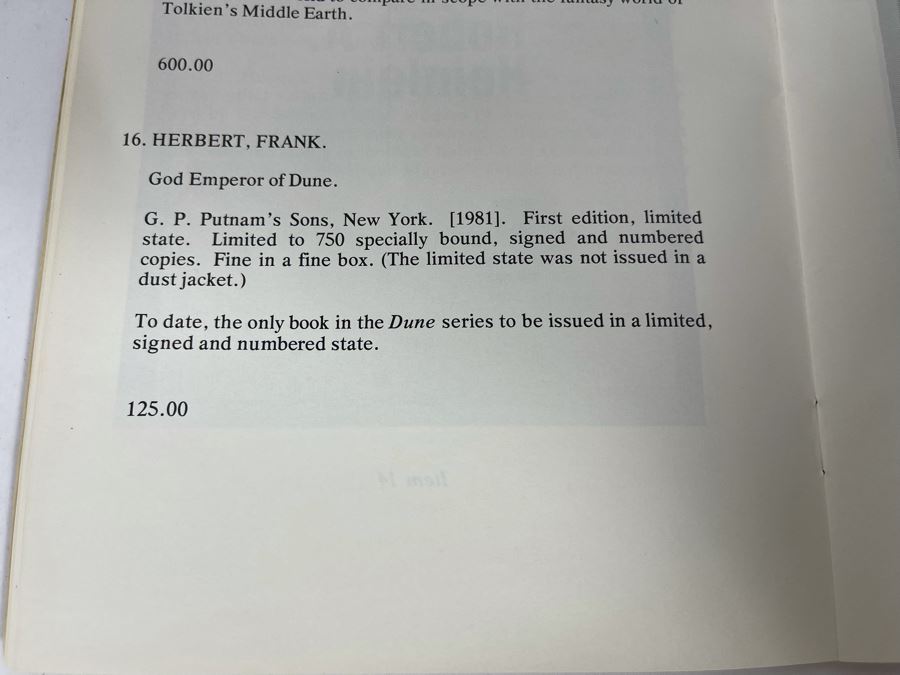 Rare Limited Signed First Edition Book With Slipcover God Emperor Of Dune Signed By Frank Herbert 270 Of 750 [Photo 9]