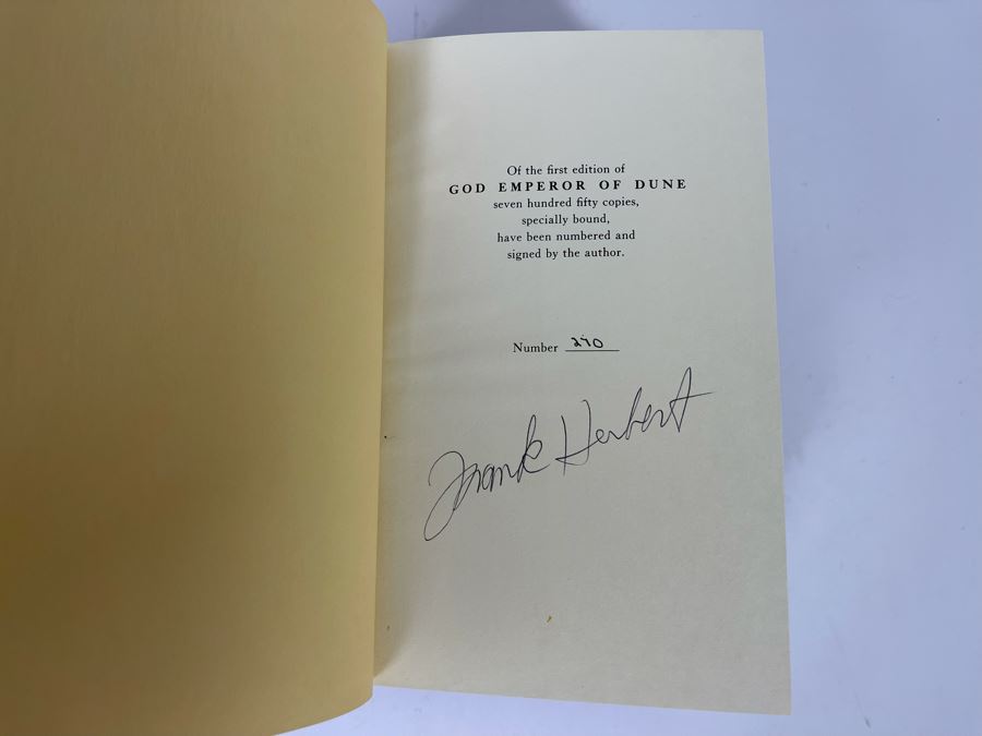 Rare Limited Signed First Edition Book With Slipcover God Emperor Of Dune Signed By Frank Herbert 270 Of 750 [Photo 5]
