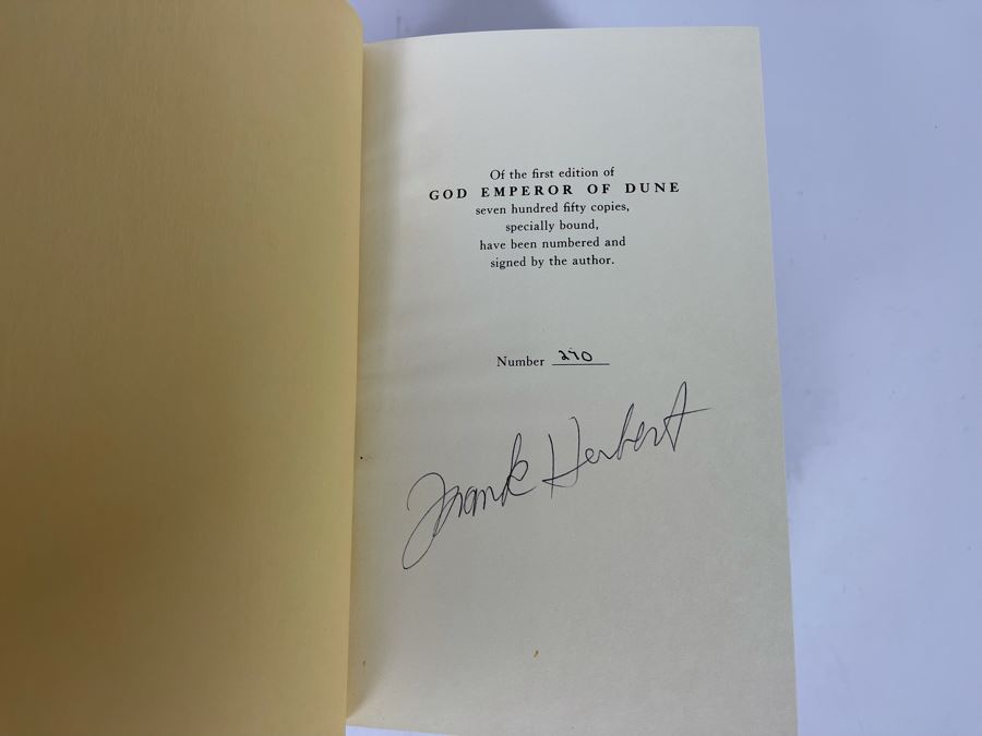 Rare Limited Signed First Edition Book With Slipcover God Emperor Of Dune Signed By Frank Herbert 270 Of 750 [Photo 6]