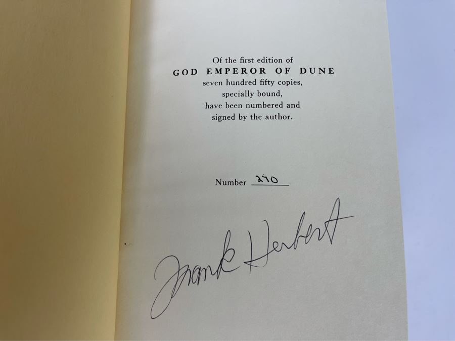 Rare Limited Signed First Edition Book With Slipcover God Emperor Of Dune Signed By Frank Herbert 270 Of 750 [Photo 7]