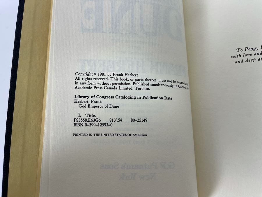 Rare Limited Signed First Edition Book With Slipcover God Emperor Of Dune Signed By Frank Herbert 270 Of 750 [Photo 8]