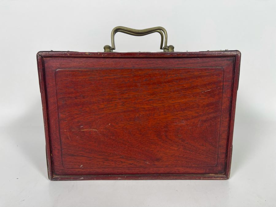 Vintage Chinese Mahjong Set Bamboo And Bone Tiles With Rosewood Wooden 5-Drawer Box 9.5W X 6.5D X 7H [Photo 6]