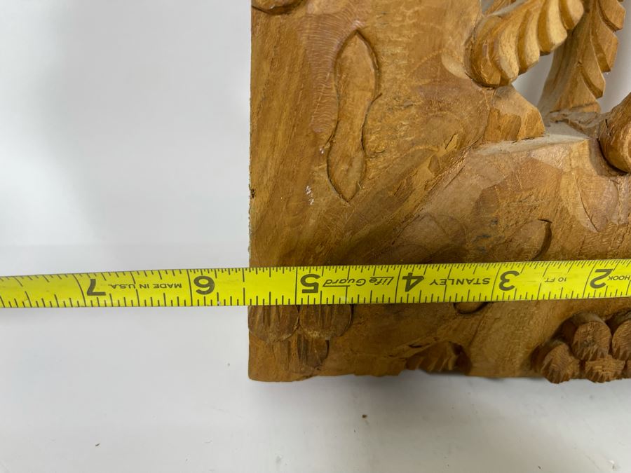 Pair Of Relief Carved Wooden Asian Panels 5.5W X 23H X 2D [Photo 10]