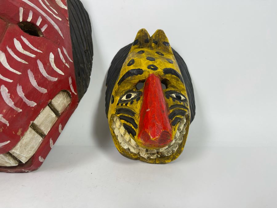 (3) Handmade Wooden Ethnic Masks [Photo 6]