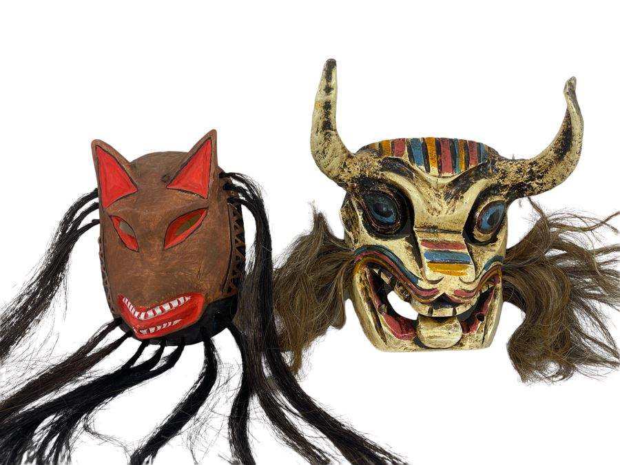 Pair Of Handmade Ethnic Masks