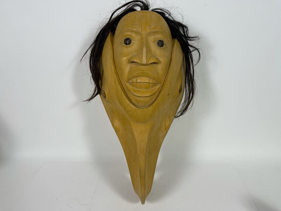Handmade Mask Signed 1B. Oka Mas. Bali Home Astina With Artist Signature 21W X 11W X 9D [Photo 6]