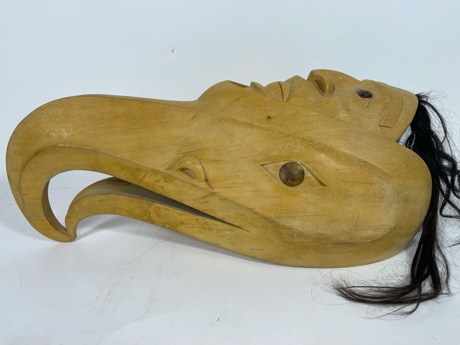 Handmade Mask Signed 1B. Oka Mas. Bali Home Astina With Artist Signature 21W X 11W X 9D [Photo 8]