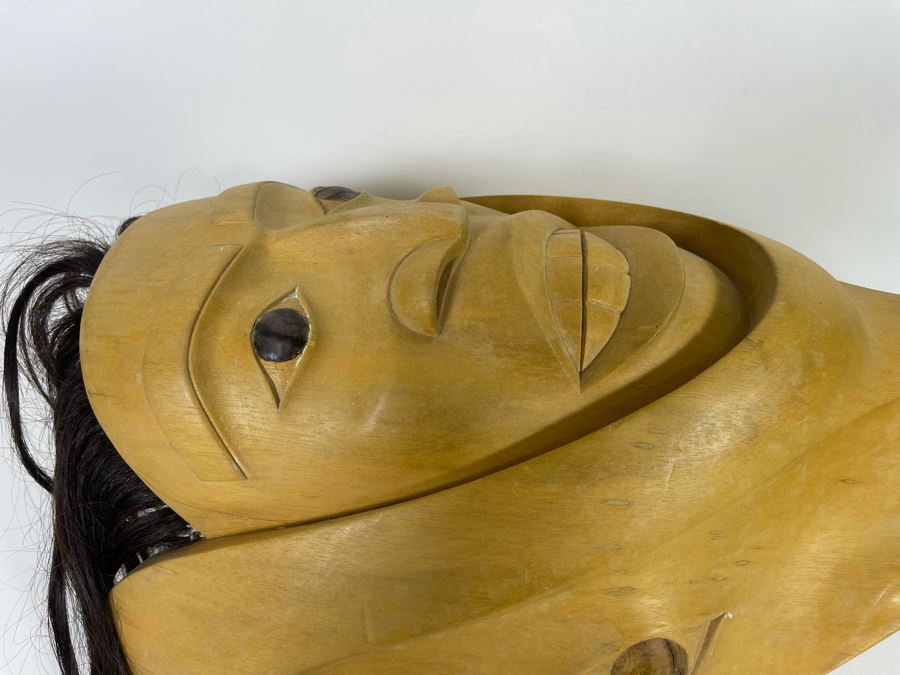 Handmade Mask Signed 1B. Oka Mas. Bali Home Astina With Artist Signature 21W X 11W X 9D [Photo 5]