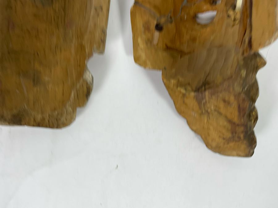 Pair Of Handmade Wooden Ethnic Masks [Photo 10]