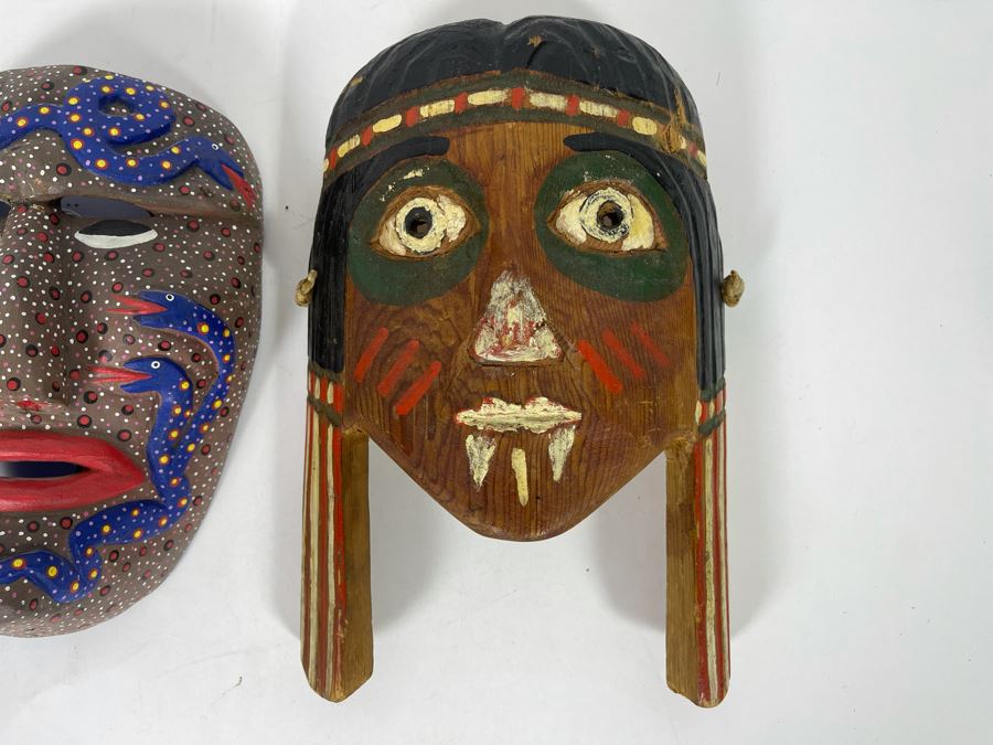 Pair Of Wooden Handmade Masks [Photo 4]