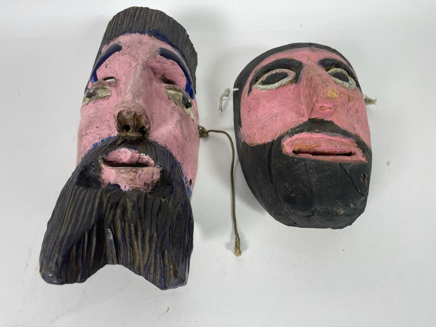 Pair Of Wooden Handmade Masks [Photo 6]