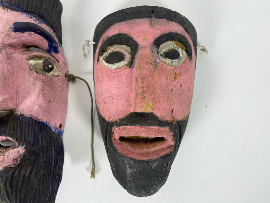 Pair Of Wooden Handmade Masks [Photo 4]