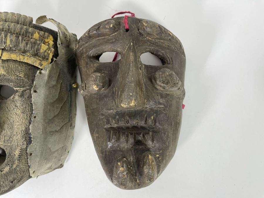 (3) Wooden Handmade Ethnic Masks [Photo 4]