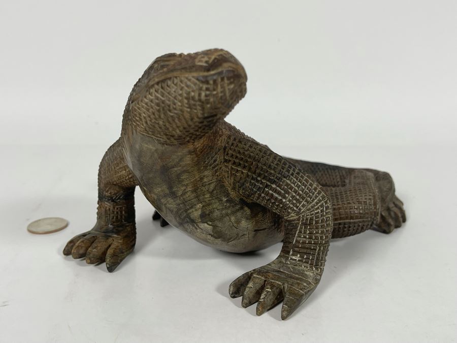 Handcarved Wooden Lizard Sculpture 8W X 5H [Photo 6]