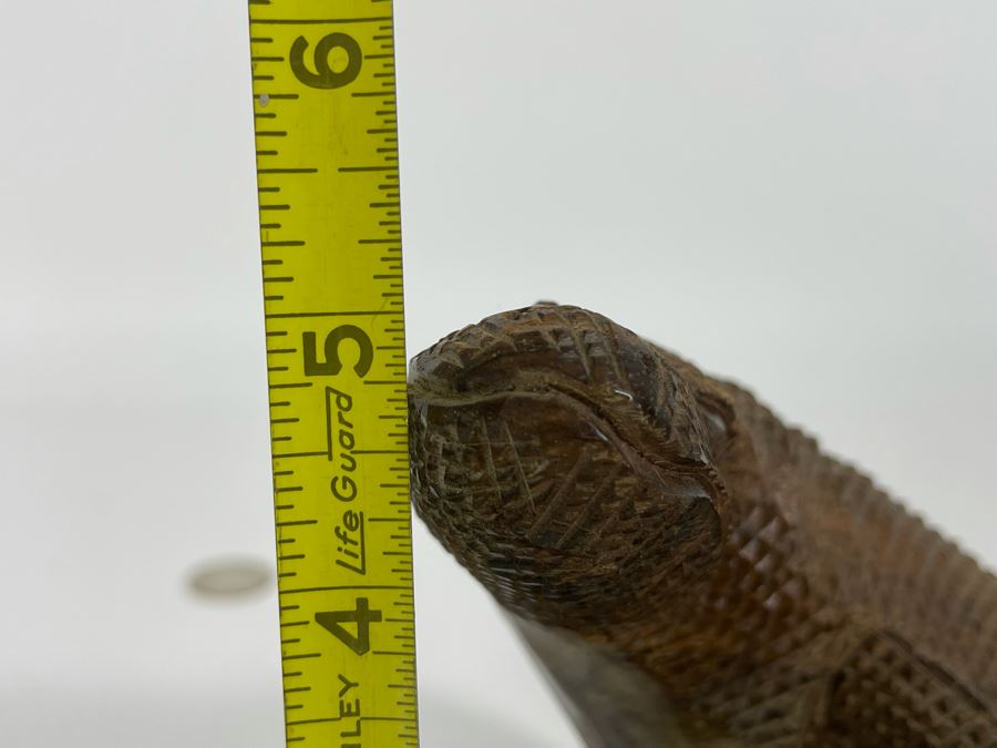 Handcarved Wooden Lizard Sculpture 8W X 5H [Photo 11]