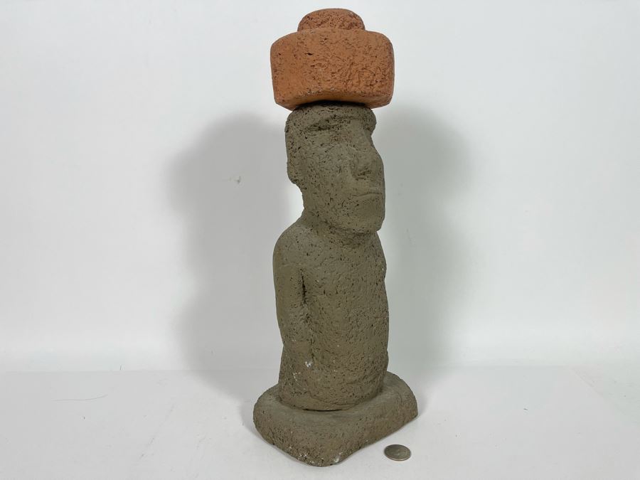 JUST ADDED - 1968 Alva Museum Replicas From Alva Studio Easter Island Statue 16H [Photo 4]