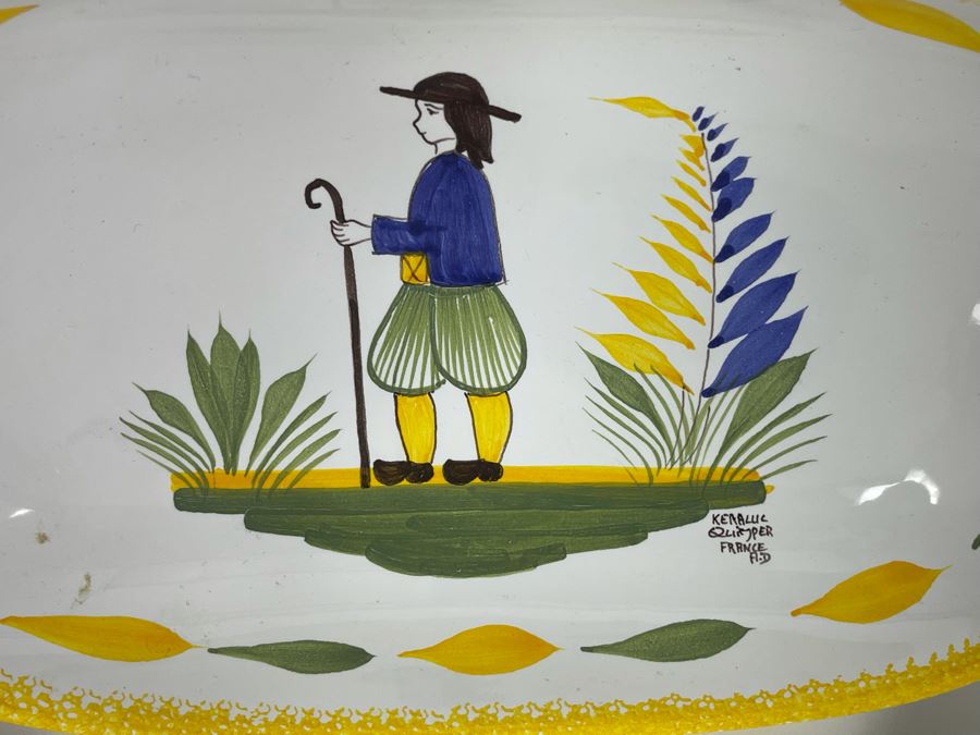 Collection Of Quimper France Pottery: Pitcher And Various Plates [Photo 14]