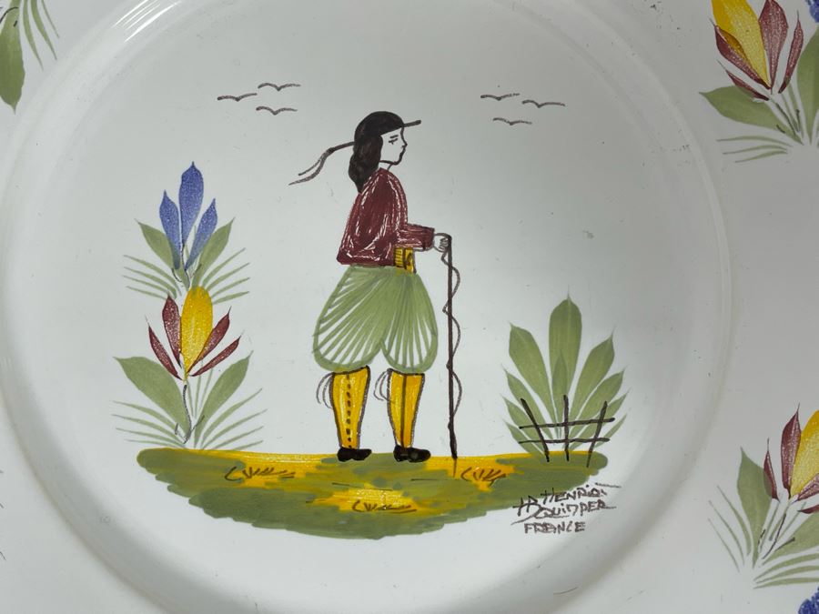 Collection Of Quimper France Pottery: Pitcher And Various Plates [Photo 12]