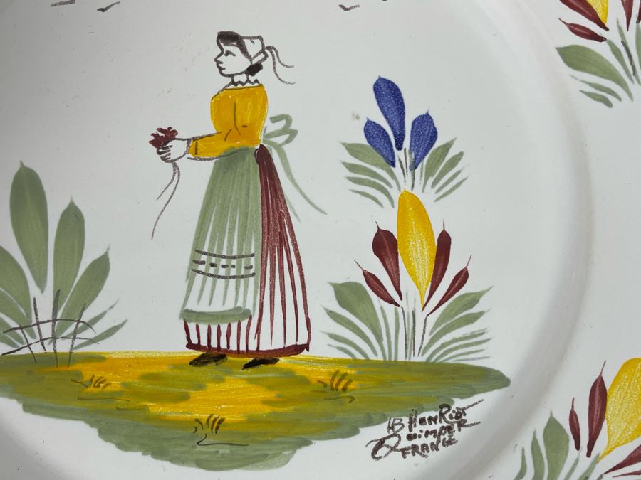 Collection Of Quimper France Pottery: Pitcher And Various Plates [Photo 11]