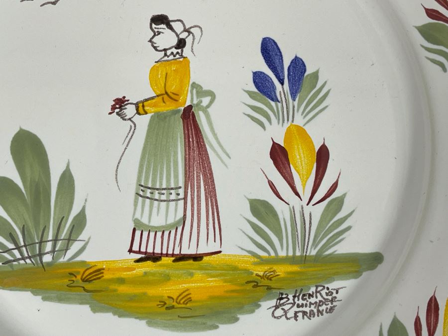 Collection Of Quimper France Pottery: Pitcher And Various Plates [Photo 6]