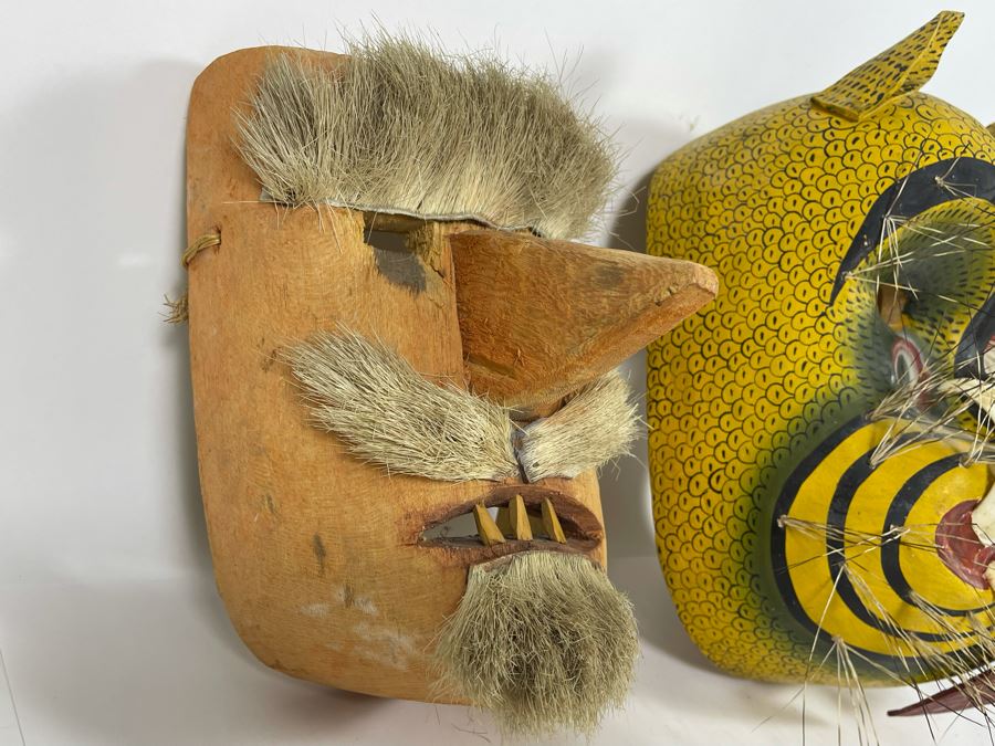 (3) Handmade Wooden Ethnic Masks [Photo 11]