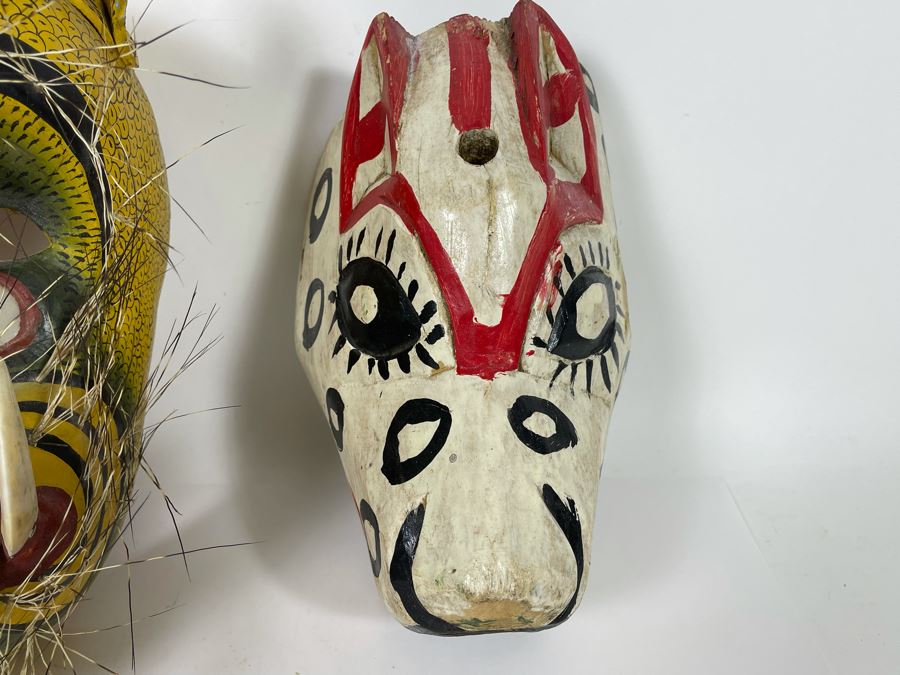 (3) Handmade Wooden Ethnic Masks [Photo 7]