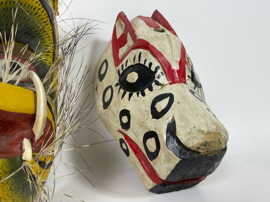(3) Handmade Wooden Ethnic Masks [Photo 9]
