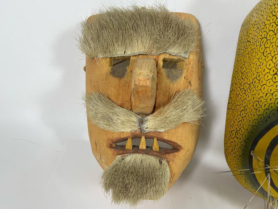 (3) Handmade Wooden Ethnic Masks [Photo 10]