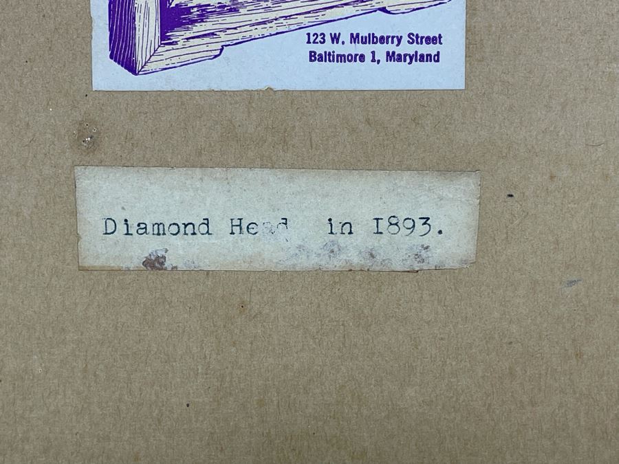 Original Painting Of Diamond Head Oahu Hawaii In 1893 By Roger Justin Mermod (1888-1986) 11 X 7.5 [Photo 8]