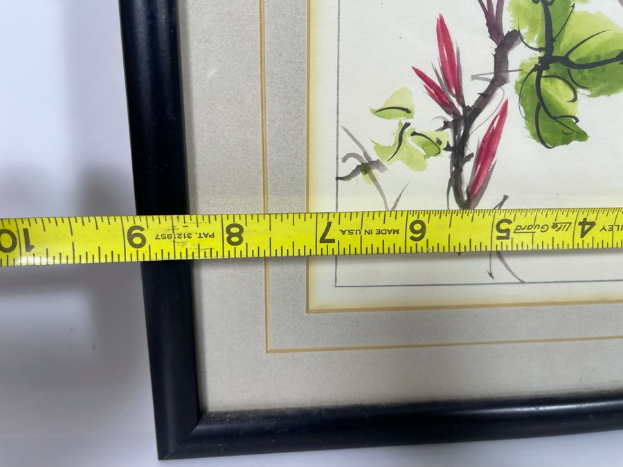 Original Signed Chinese Painting Featuring Bees Framed 7 X 12 [Photo 9]