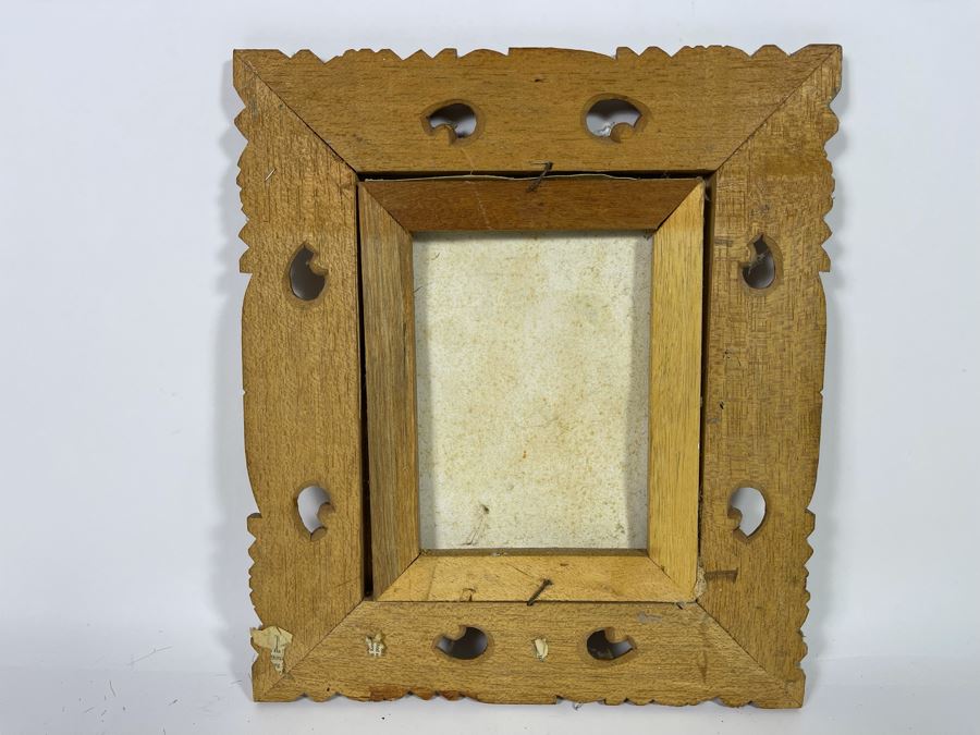 Original Indonesian Bali Painting On Canvas In Carved Wooden Frame Canvas Measures 7.5 X 10 [Photo 5]