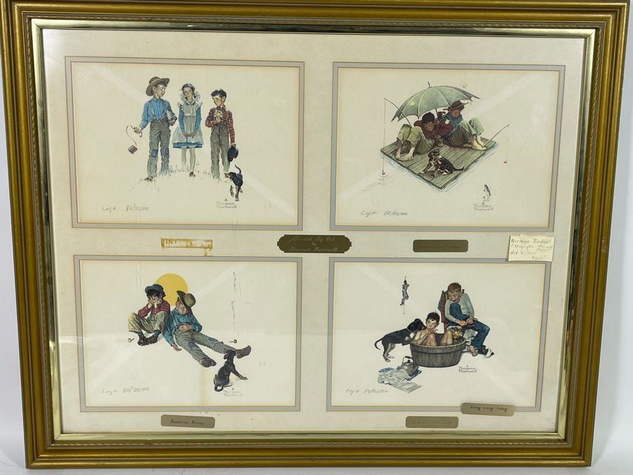 Framed Limited Edition Norman Rockwell Lithographs Titled Me And My Pal 31.5 X 25.5 [Photo 2]