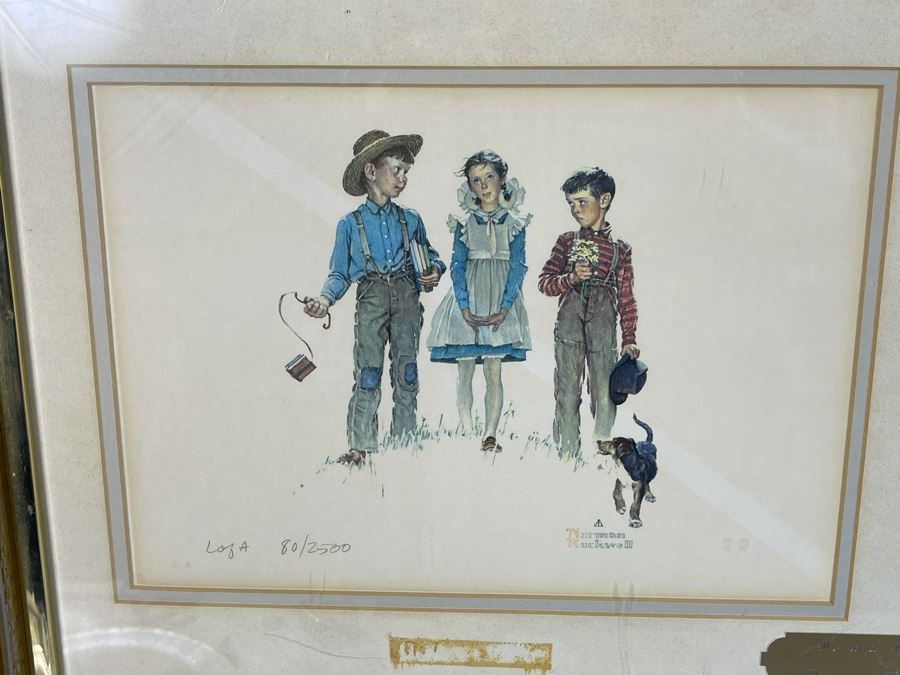 Framed Limited Edition Norman Rockwell Lithographs Titled Me And My Pal 31.5 X 25.5 [Photo 3]