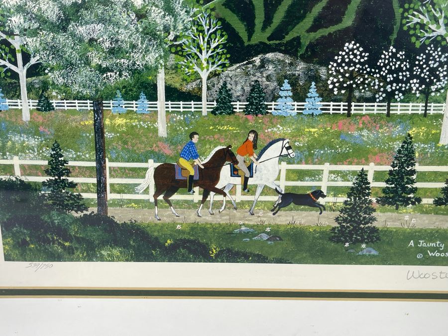 Hand Signed Limited Edition Jane Wooster Scott Print Titled A Jaunty Mountain Ride Framed Print Measures 14.5 X 12.5 [Photo 3]