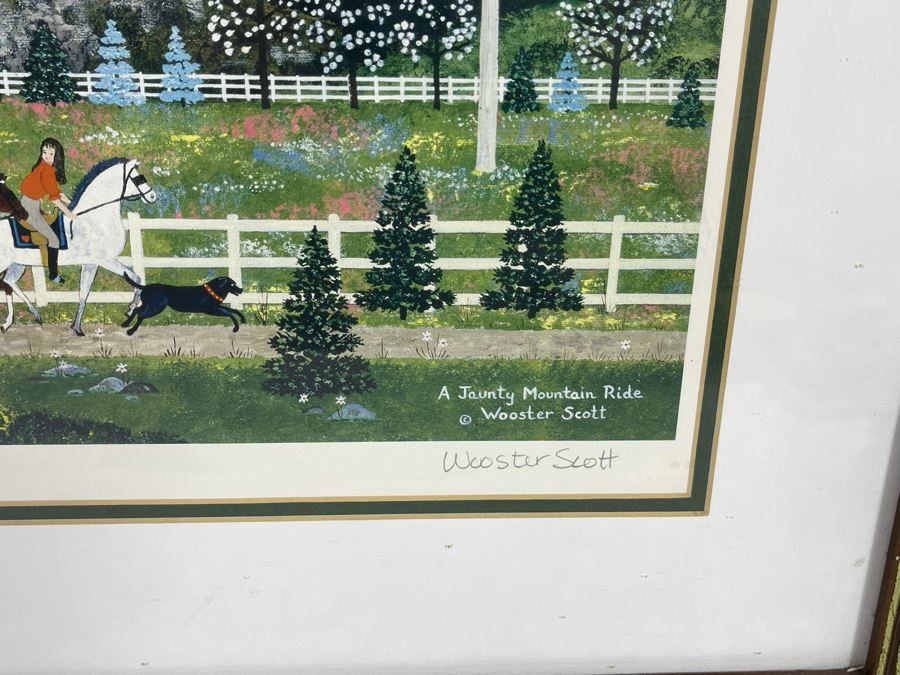 Hand Signed Limited Edition Jane Wooster Scott Print Titled A Jaunty Mountain Ride Framed Print Measures 14.5 X 12.5 [Photo 4]